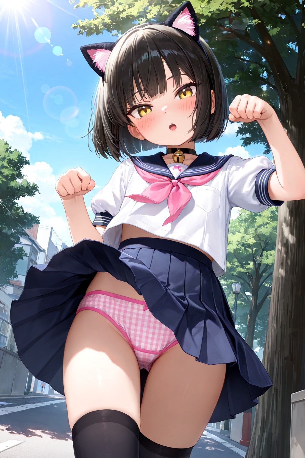 お……おはようございます……に、にゃ……先輩、何かリアクションしてくれますか、真顔で無言の反応をされるとかなり恥ずかしいんですけど……あれ？　気絶している……