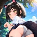 お……おはようございます……に、にゃ……先輩、何かリアクションしてくれますか、真顔で無言の反応をされるとかなり恥ずかしいんですけど……あれ？　気絶している…… 8枚目