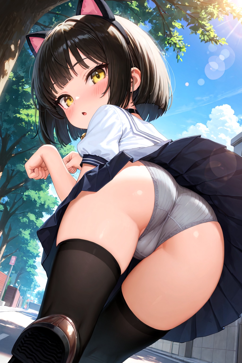 お……おはようございます……に、にゃ……先輩、何かリアクションしてくれますか、真顔で無言の反応をされるとかなり恥ずかしいんですけど……あれ？　気絶している……