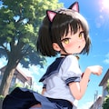 お……おはようございます……に、にゃ……先輩、何かリアクションしてくれますか、真顔で無言の反応をされるとかなり恥ずかしいんですけど……あれ？　気絶している…… 9枚目