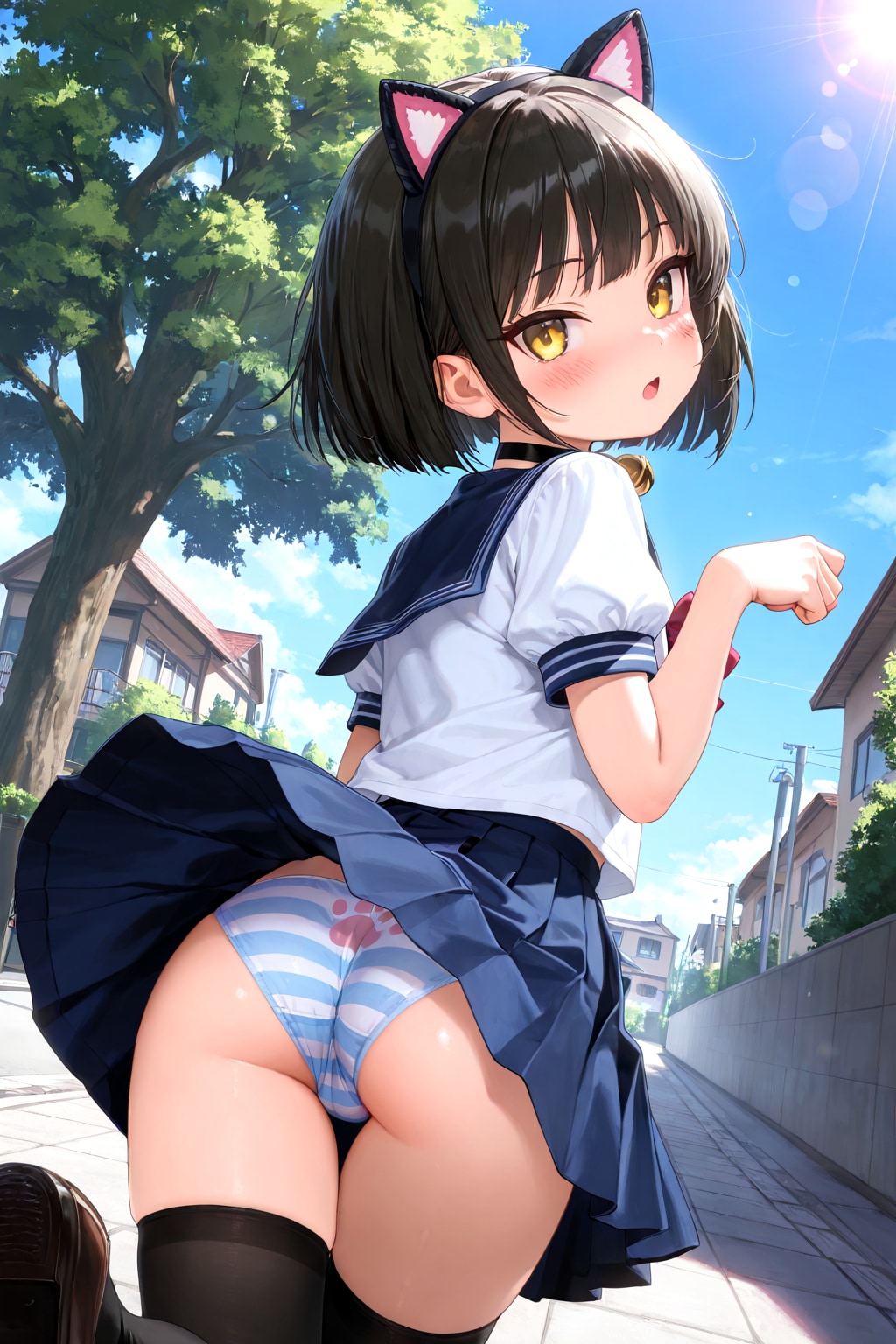 お……おはようございます……に、にゃ……先輩、何かリアクションしてくれますか、真顔で無言の反応をされるとかなり恥ずかしいんですけど……あれ？　気絶している……