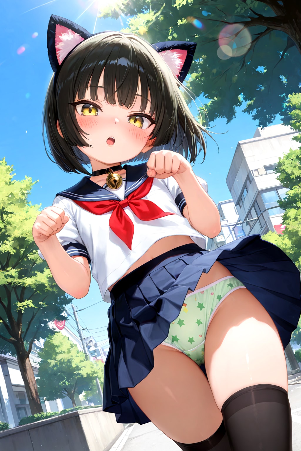 お……おはようございます……に、にゃ……先輩、何かリアクションしてくれますか、真顔で無言の反応をされるとかなり恥ずかしいんですけど……あれ？　気絶している……
