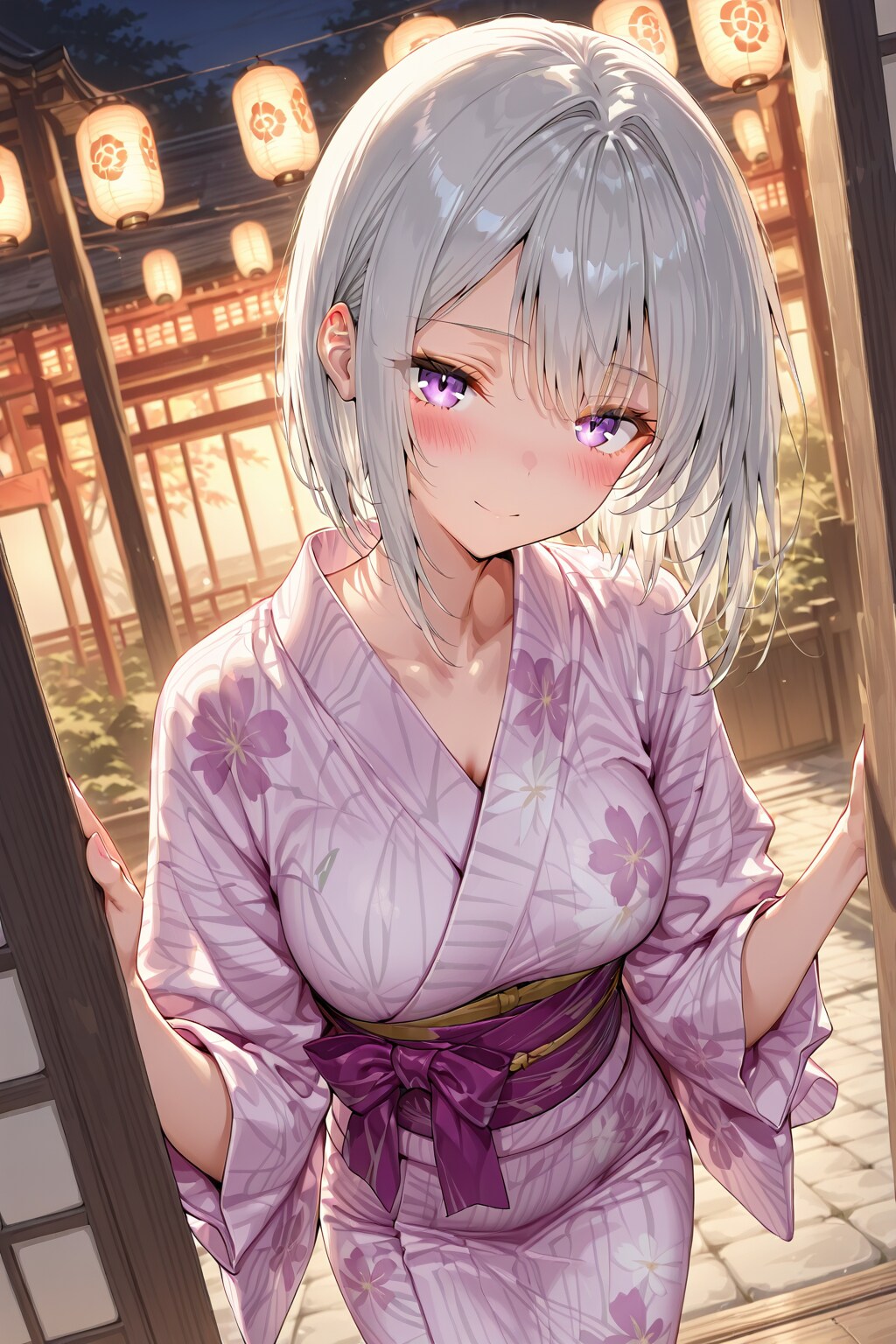 (1277)銀髪ちゃん浴衣