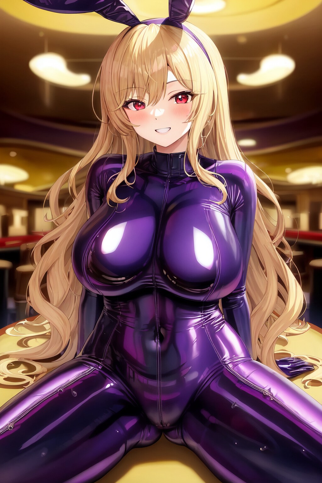金髪ロング紫ラバースーツ全バニーちゃん🐰 HolaraAI