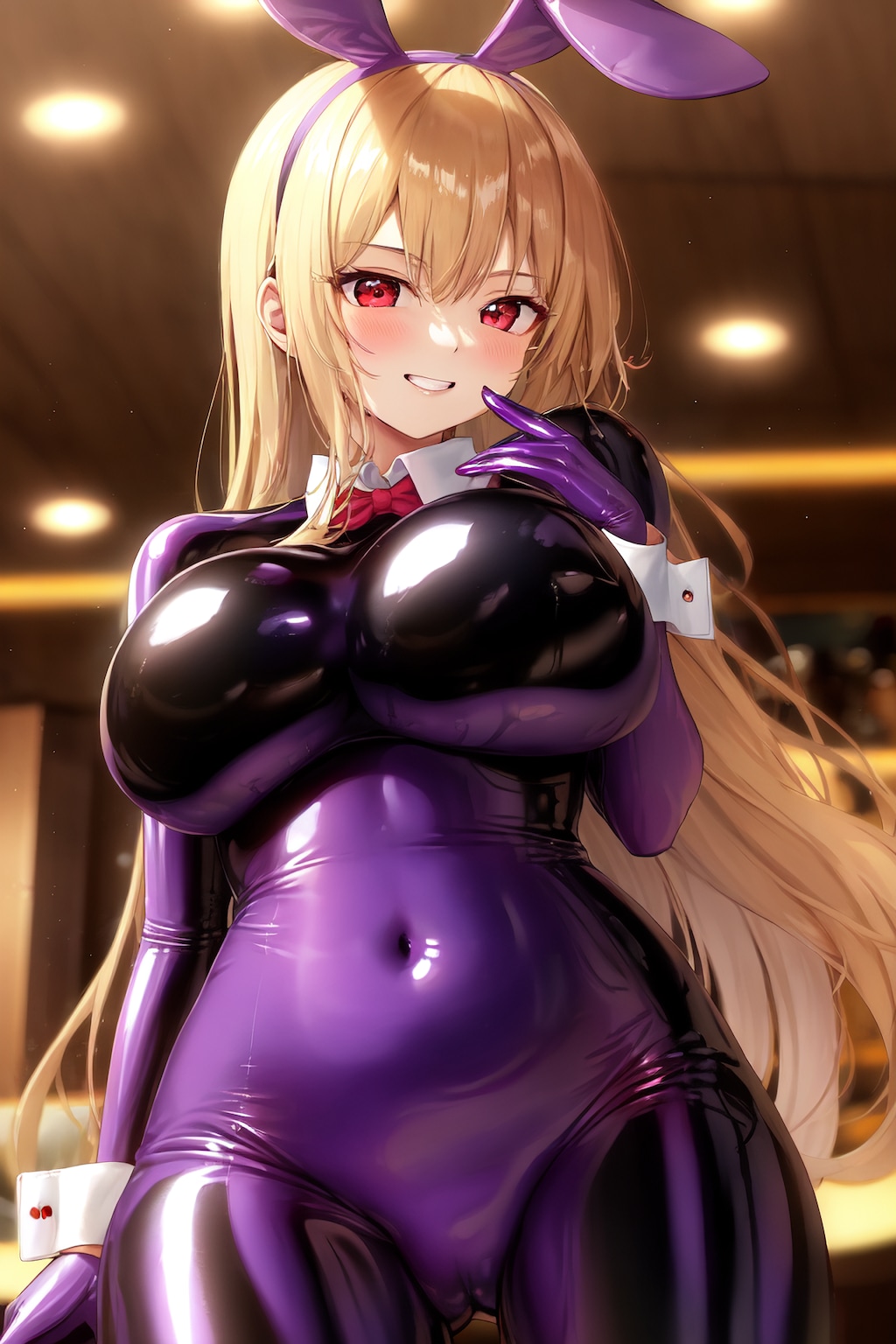 金髪ロング紫ラバースーツ全バニーちゃん🐰 HolaraAI