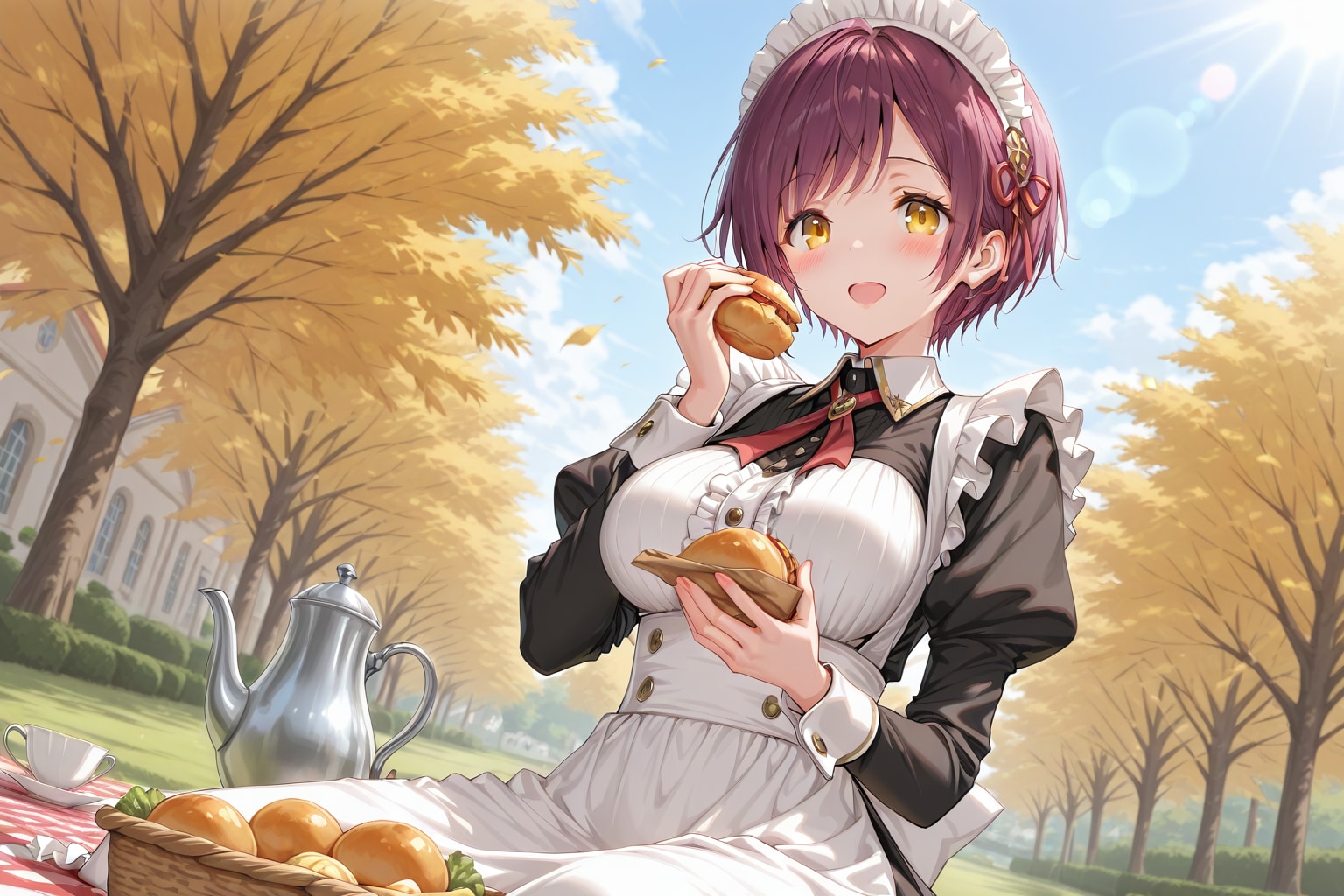 こんにちは（挨拶メイドの芽衣ちゃん） | の人気AIイラスト・グラビア