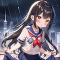 雨の中でカーテシーの練習 2枚目