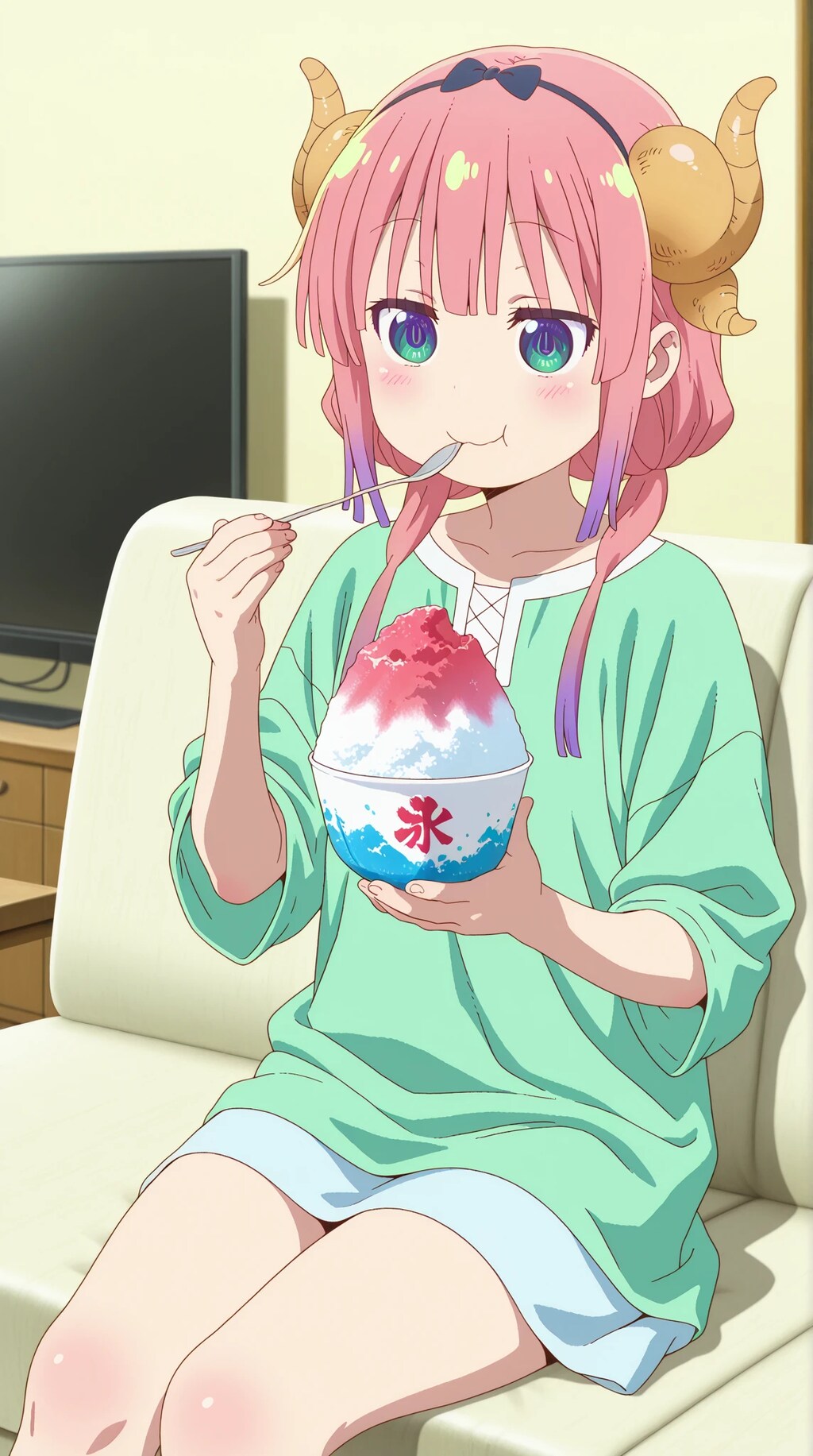 小林さんちのメイドラゴン　イルル　🐲　カキ氷！