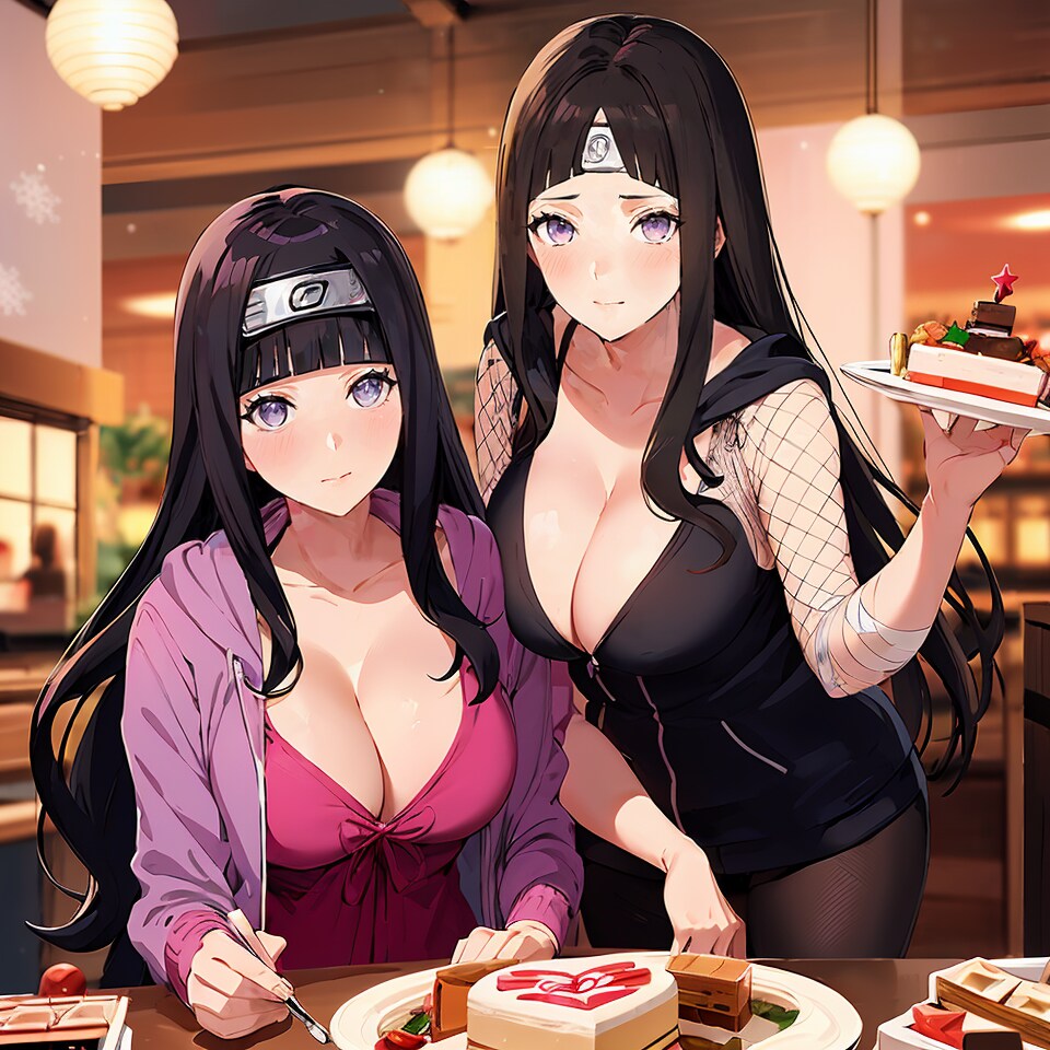 忍者ナルトの妻ひなたが魅せるセクシーなくノ一のクリスマスパーティー！妖艶な美少女たちとの華やかな夜