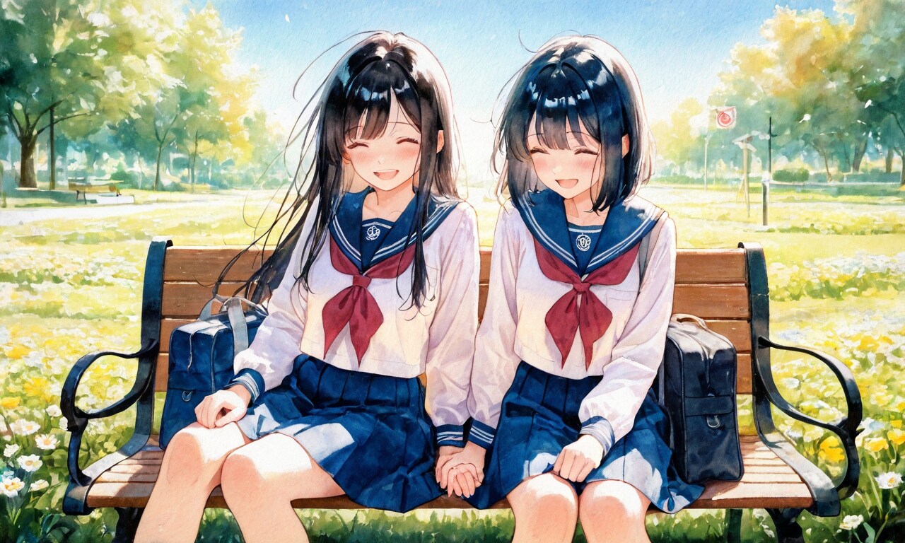 ベンチの二人 | の人気AIイラスト・グラビア