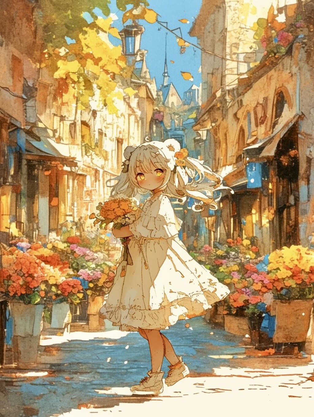 お花に囲まれて、しあわせ散歩。②🐾