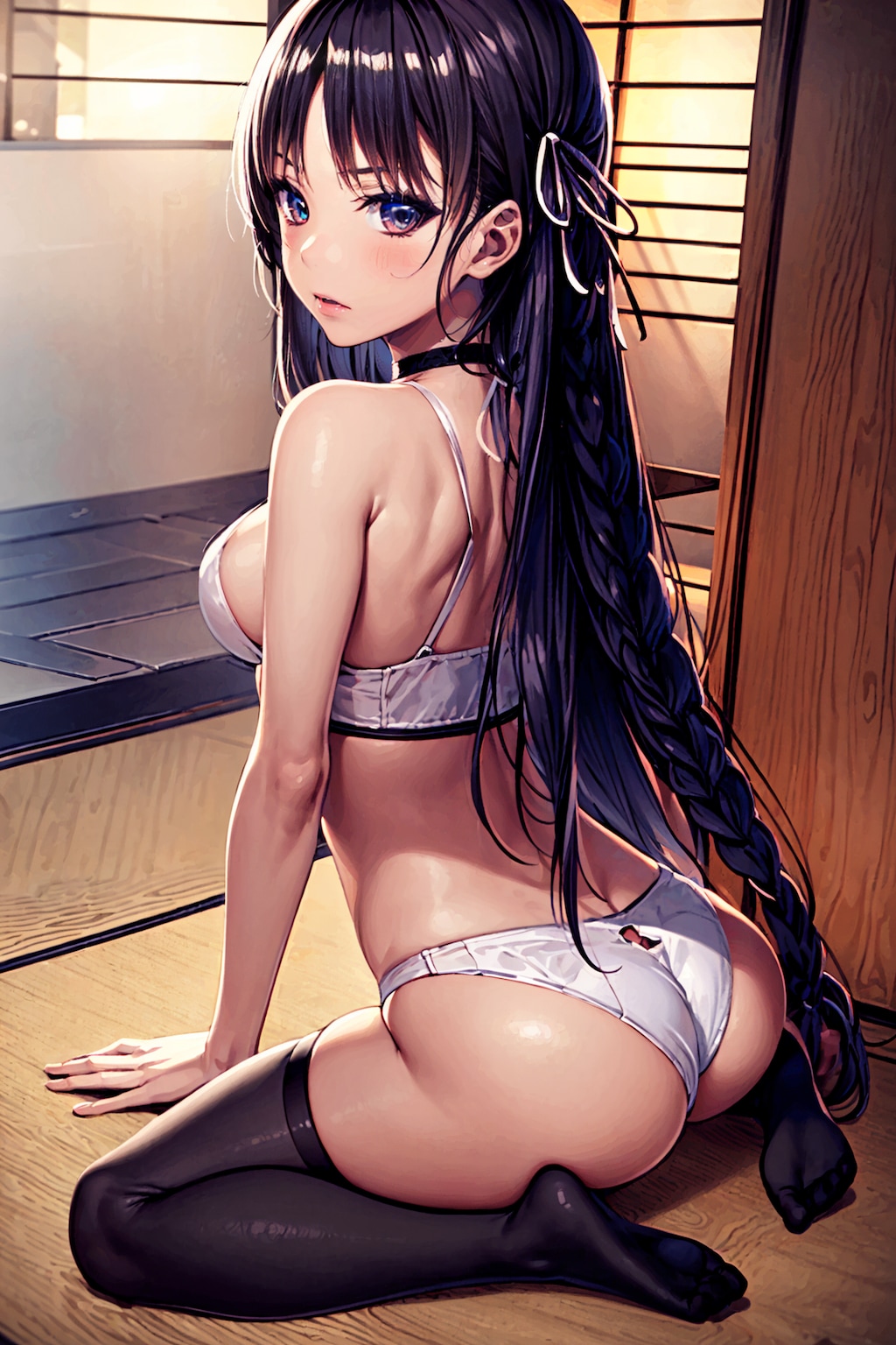 ランジェリー姿で振り向く、妖艶でセクシーな堀北鈴音「ようこそ実力至上主義の教室へ」