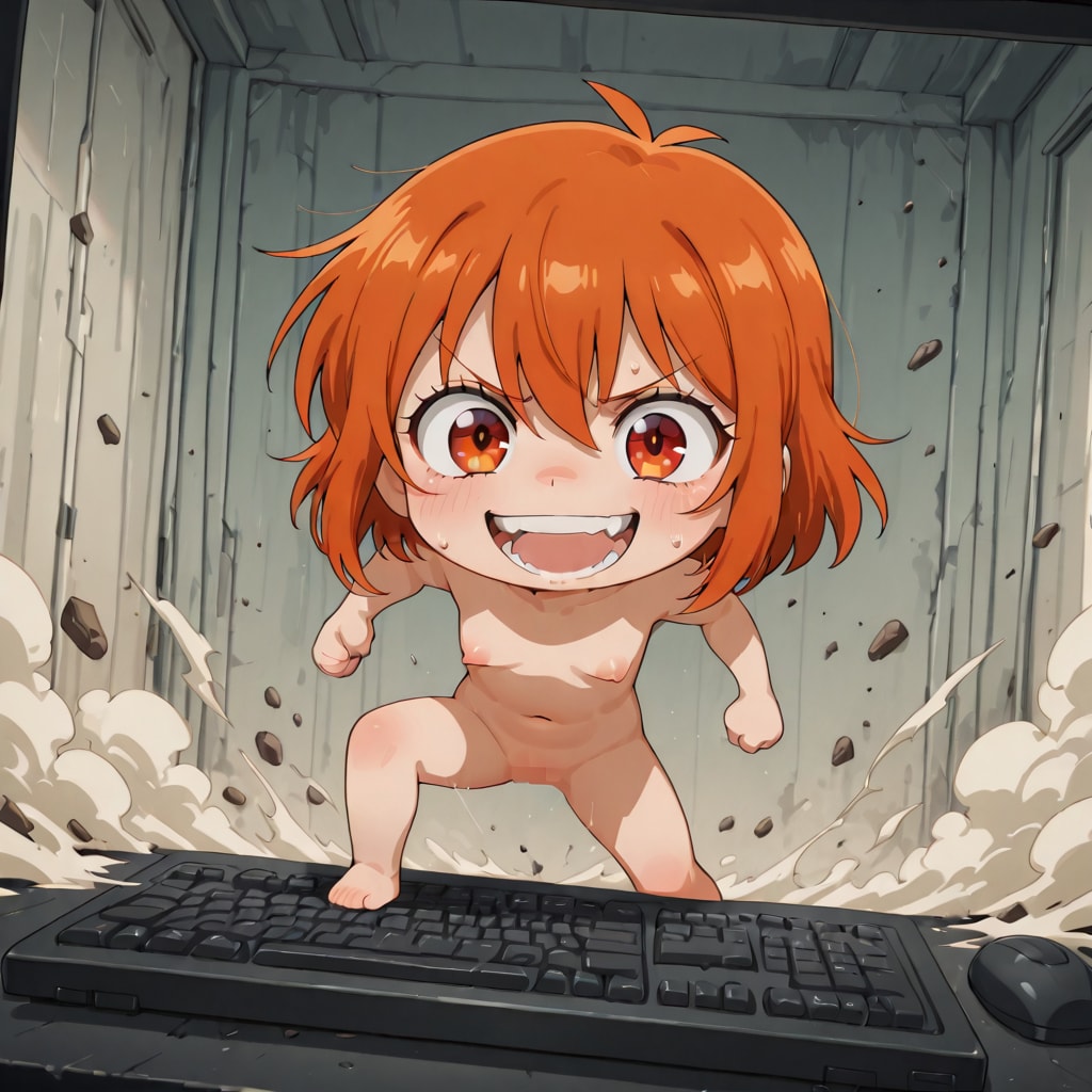 キーボード踏みつけガール