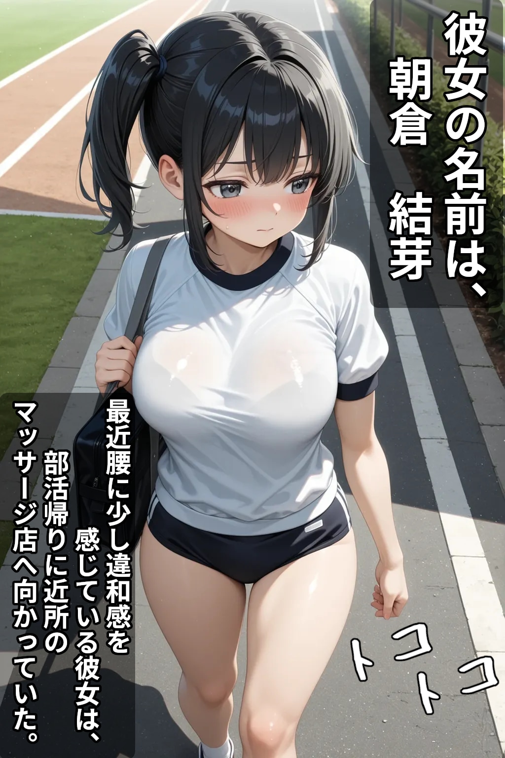 巨乳ブルマ女子にキモいおやじマッサージ師がセクハラもみほぐし①