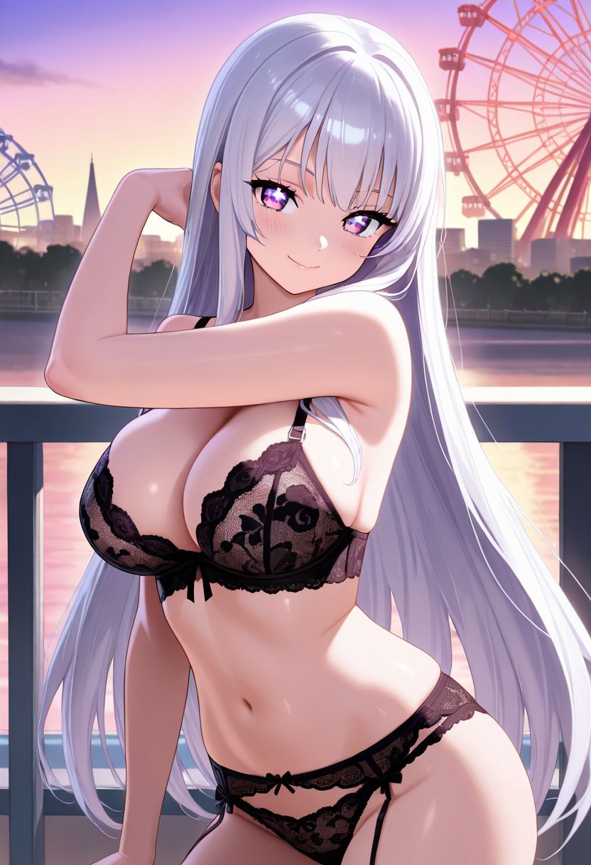 遊園地とニッチな下着姿。