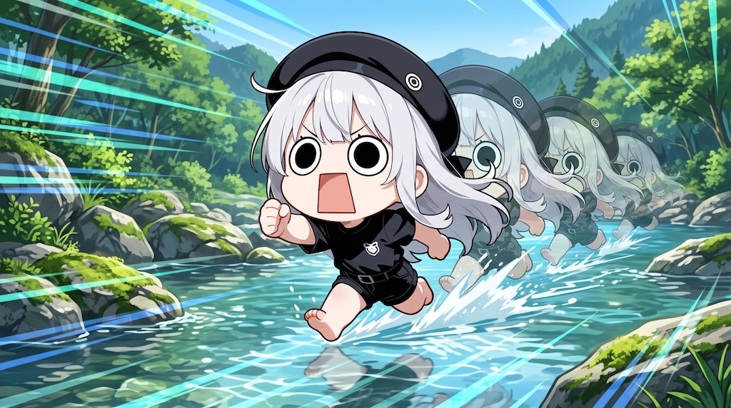 川遊びえらいこっちゃ嬢