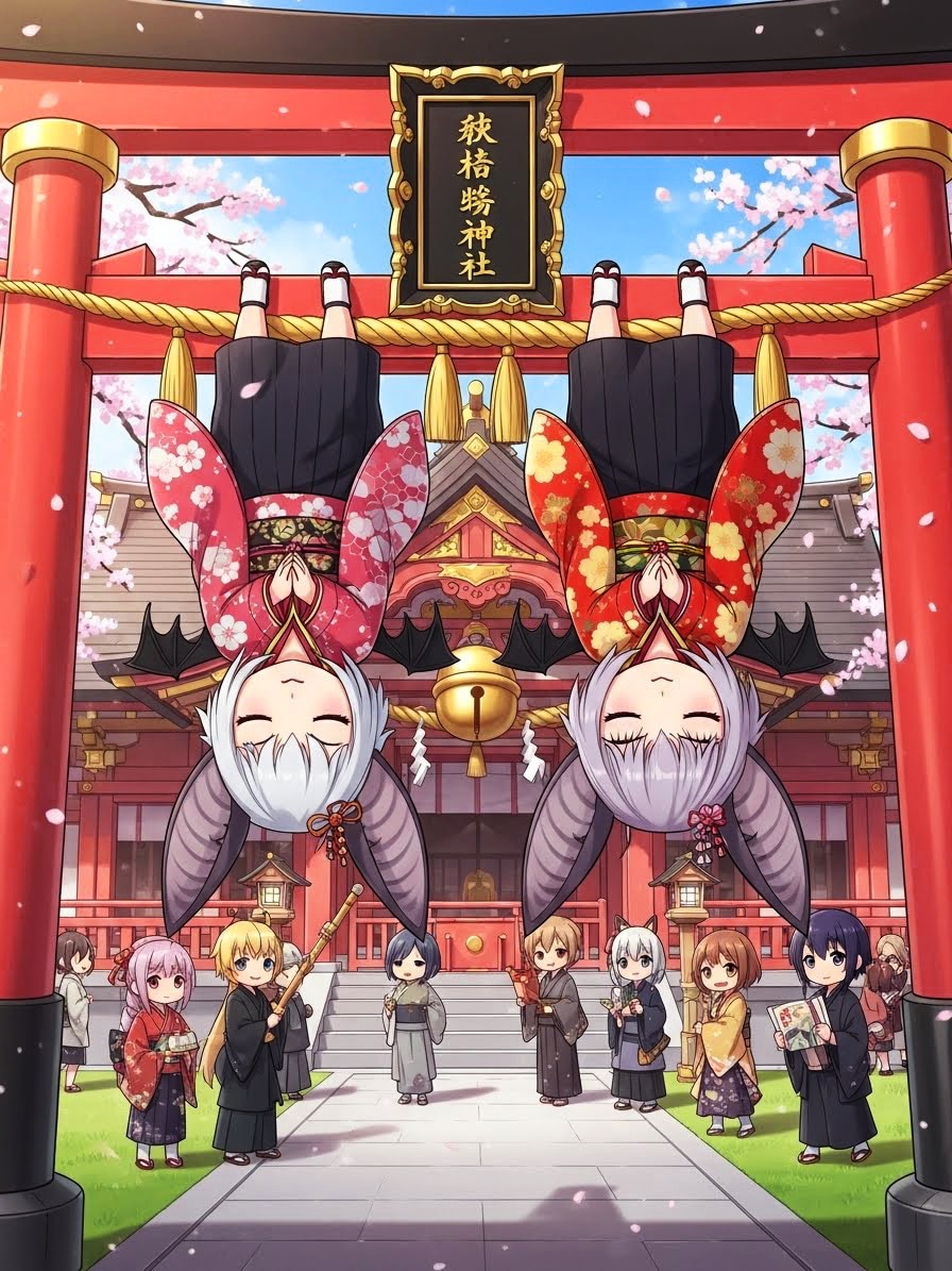 コウモリちゃんの初詣 | の人気AIイラスト・グラビア