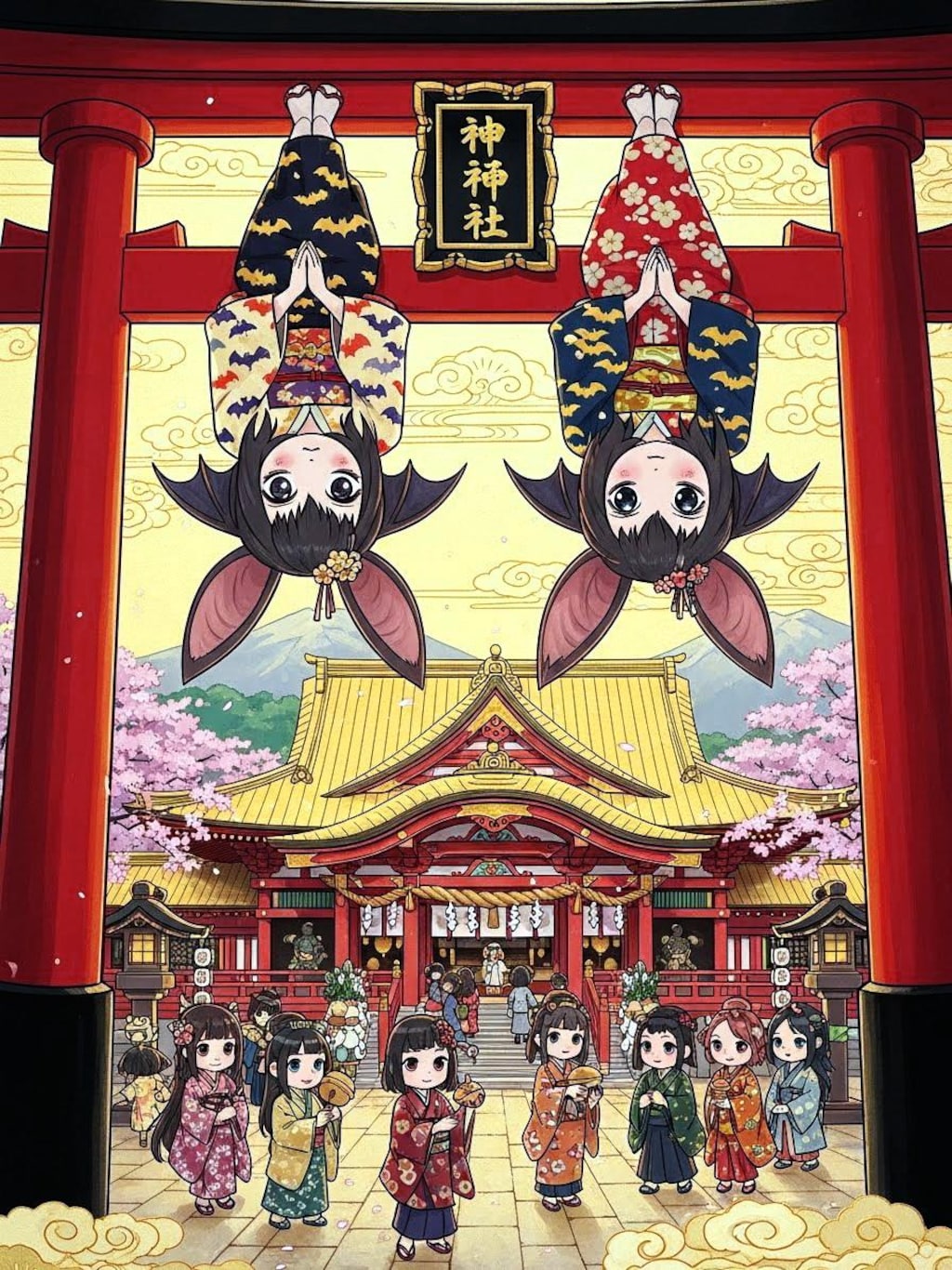 コウモリちゃんの初詣