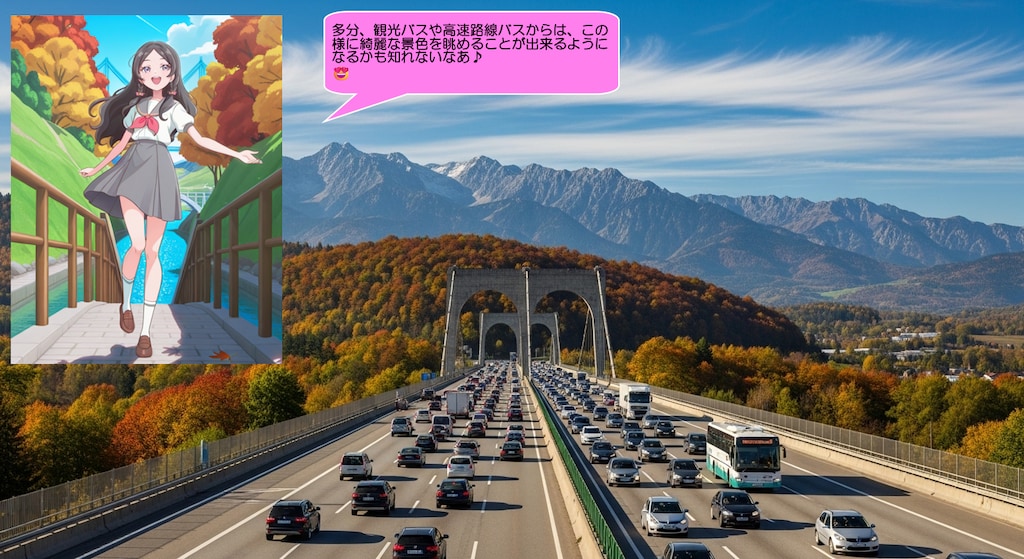 田中めろん、紅葉とアーチ橋を語る