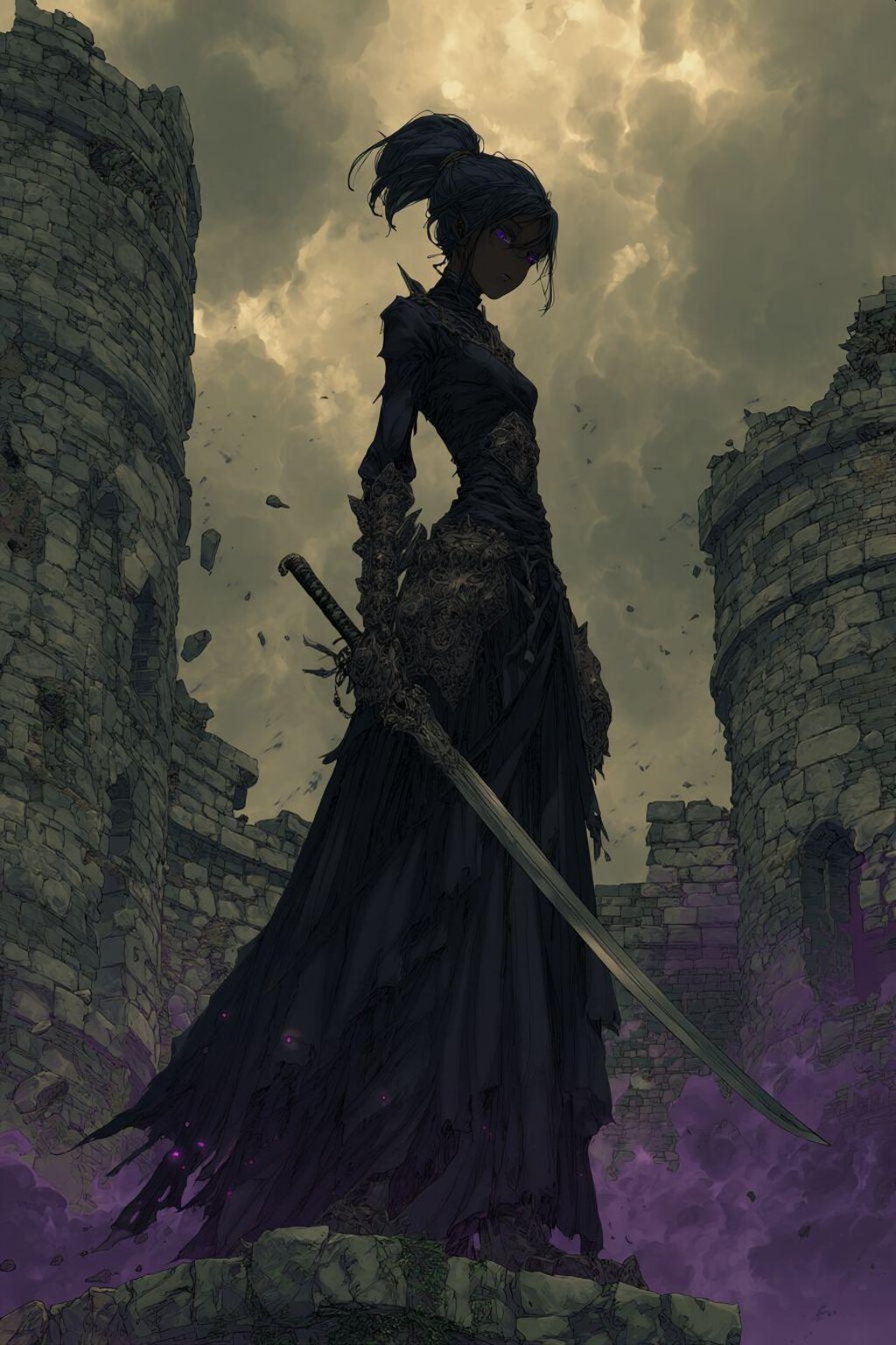 黒衣と刀