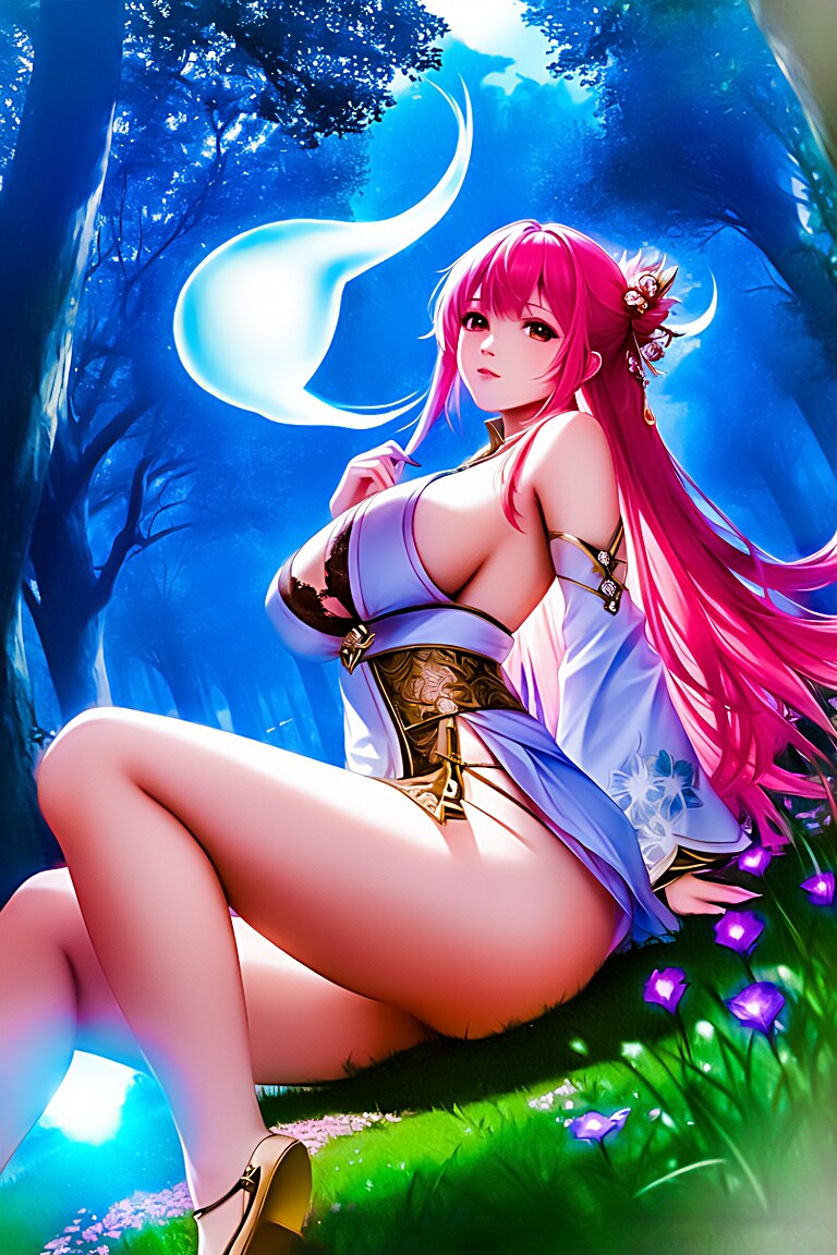 Embraced by the Enigmatic Reverie, She Smiles.