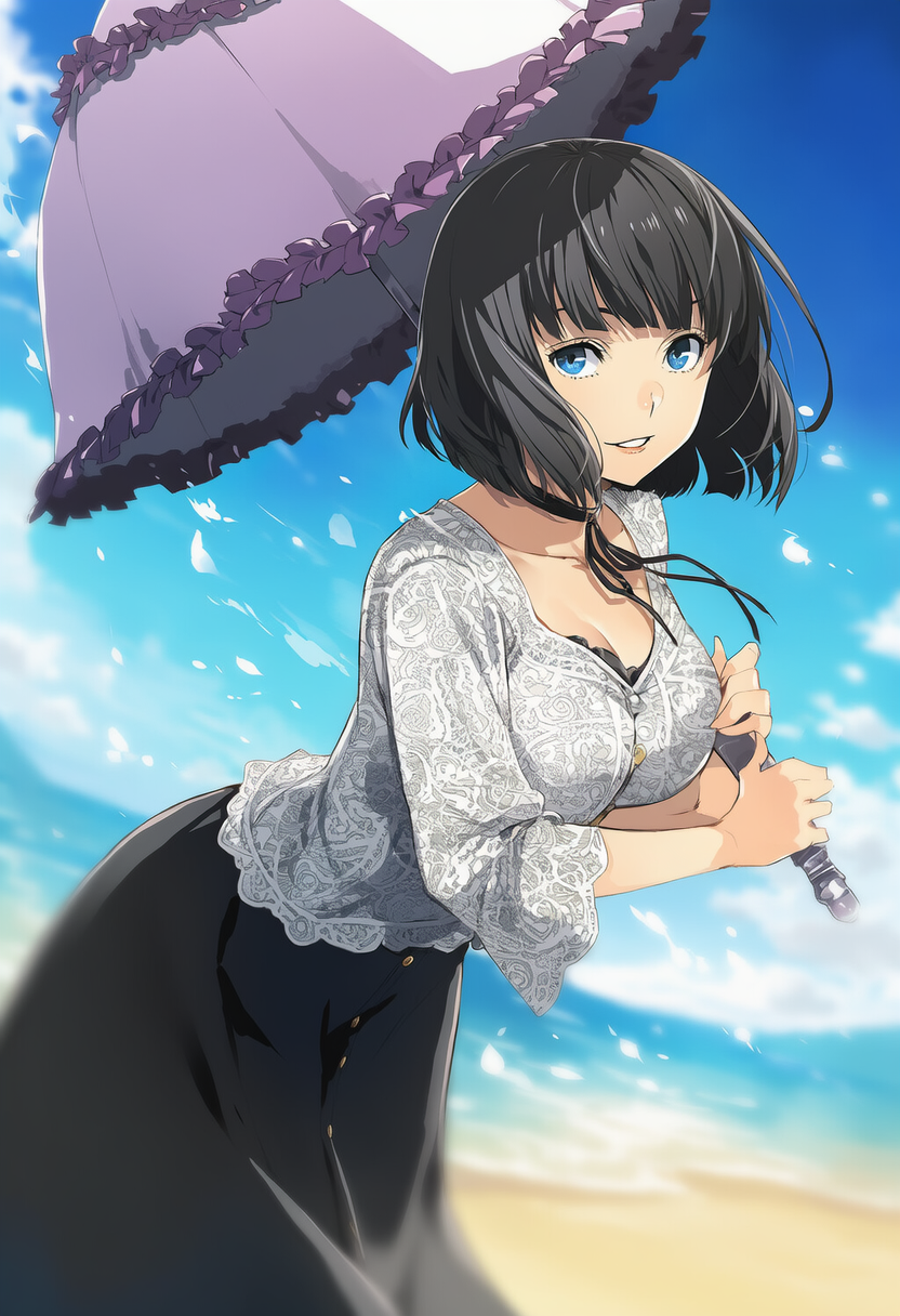 栞さんの浜辺を散歩