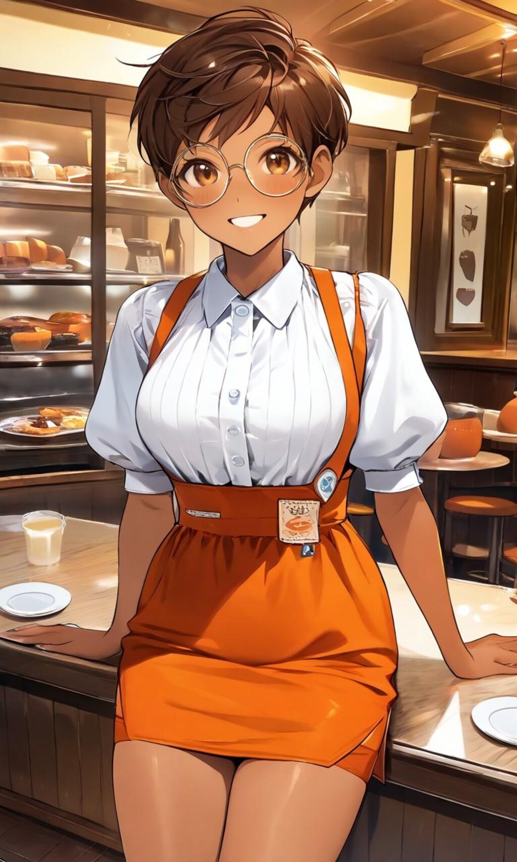 アンナミラーズコスした眼鏡っ娘