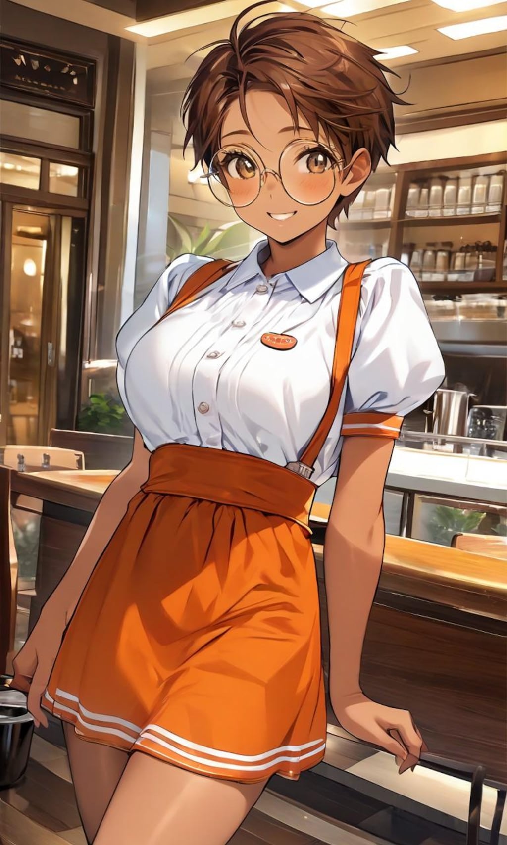 アンナミラーズコスした眼鏡っ娘