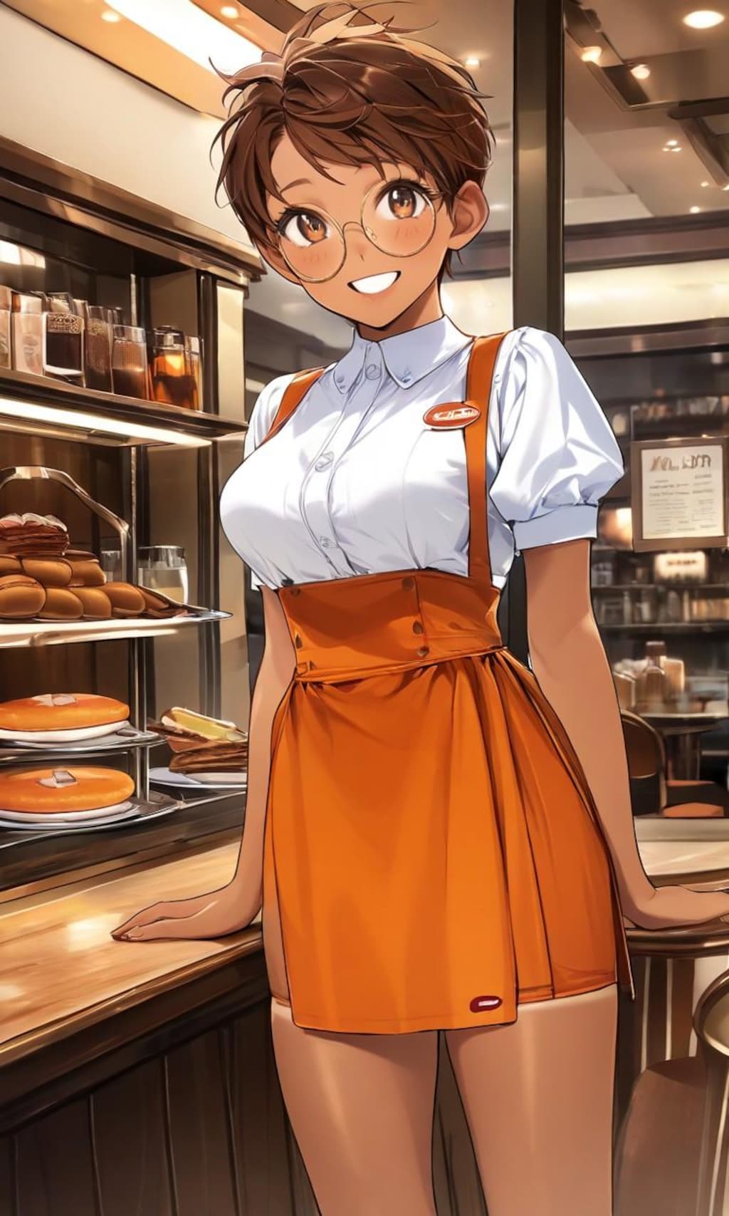 アンナミラーズコスした眼鏡っ娘