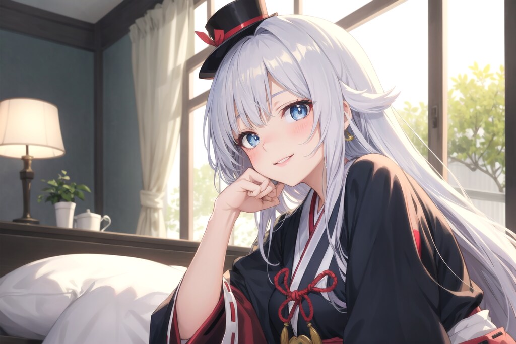 朝陽に微笑む黒巫女