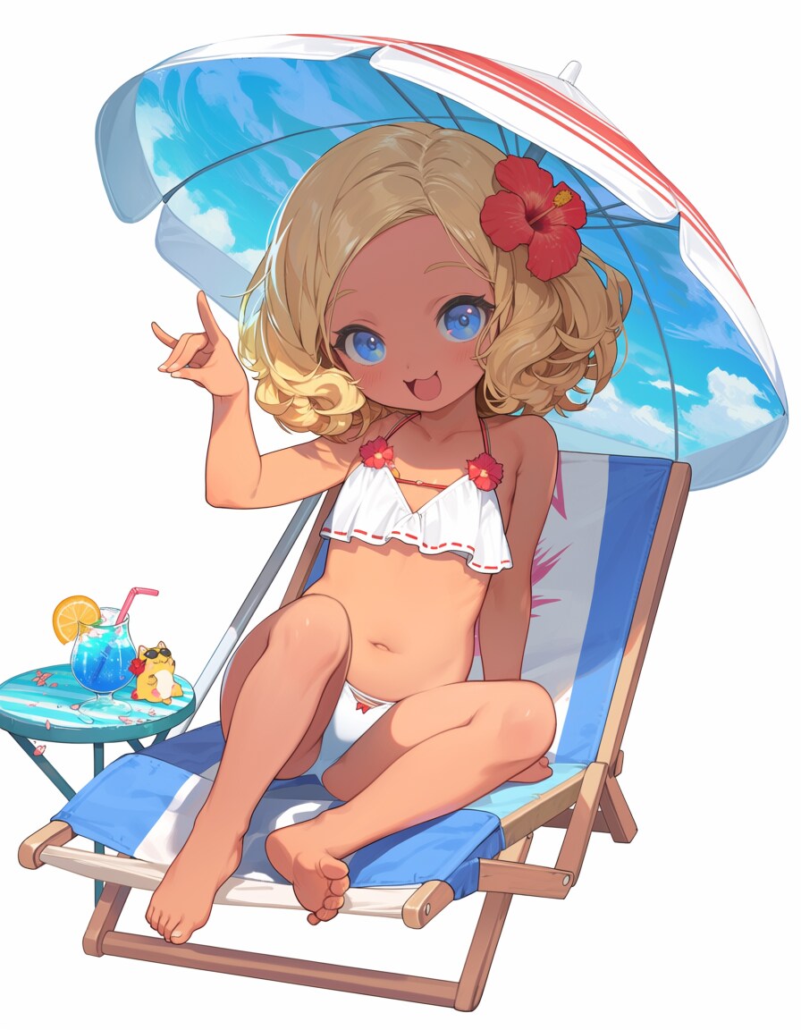 夏の涼を楽しむ女の子