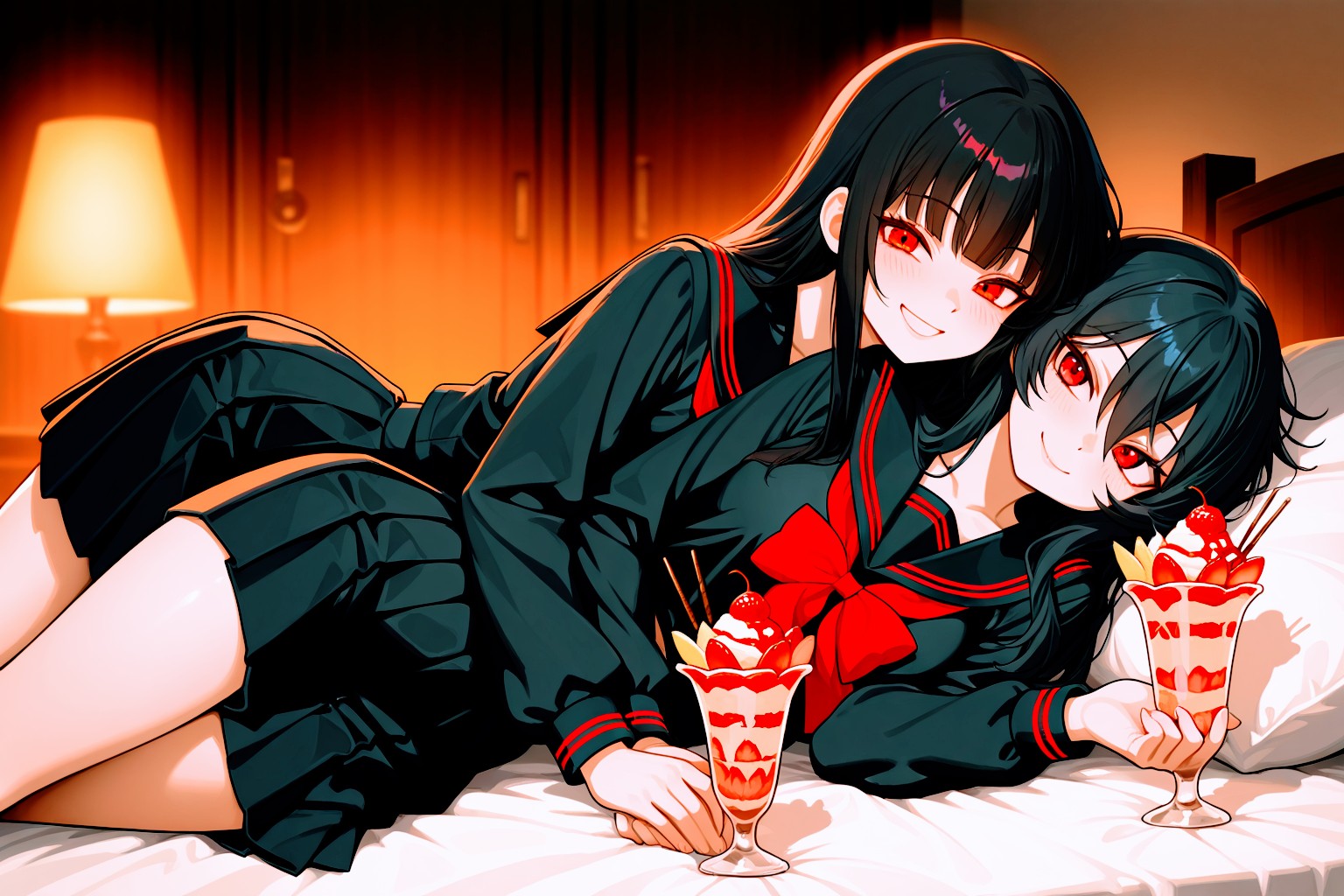 MOKA パフェを嗜むししょちゃん | の人気AIイラスト・グラビア