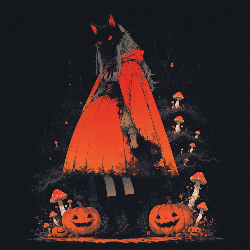 赤ずきんちゃんを食べるために仮装した狼さん