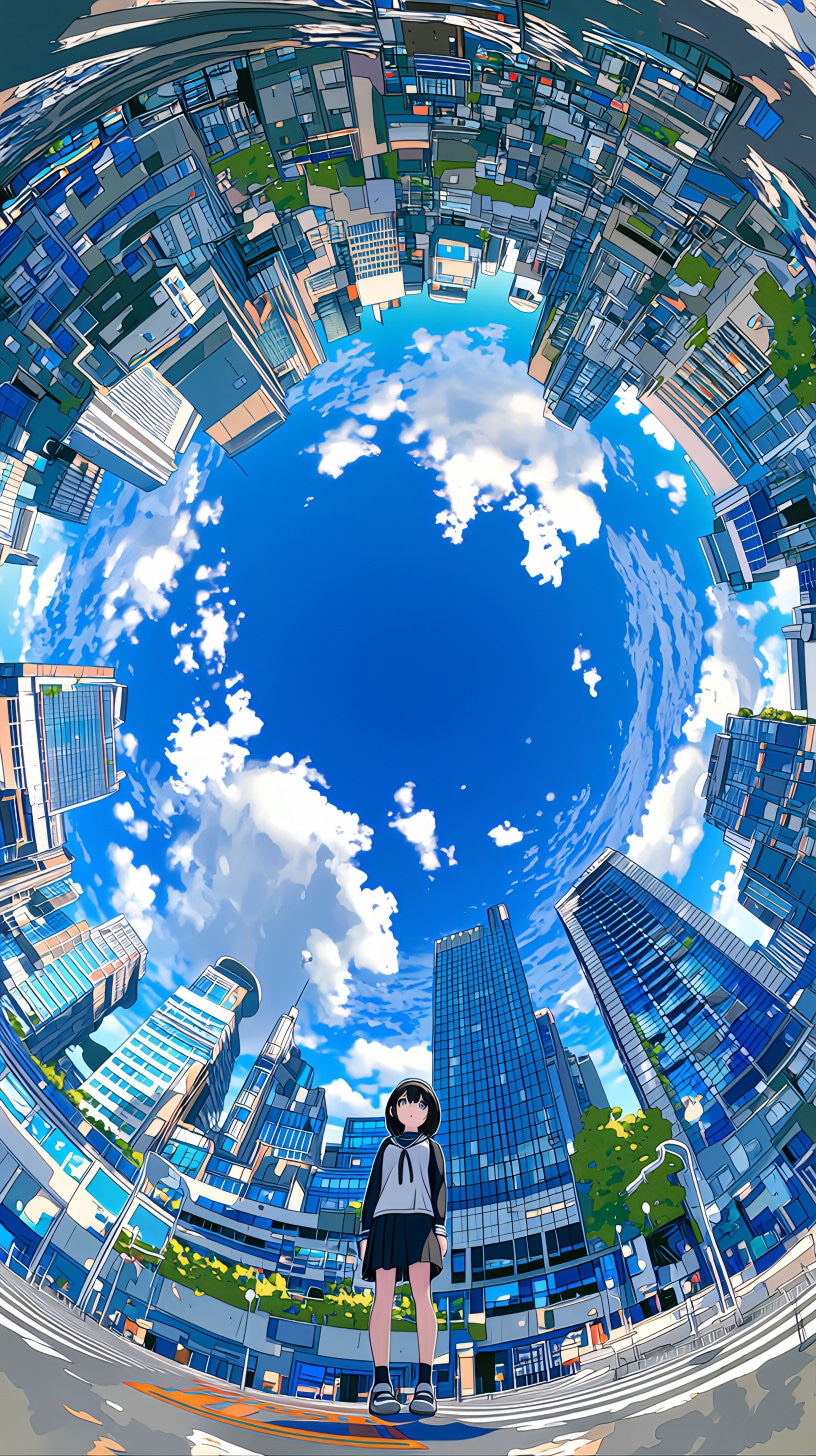 巨大都市と少女 | の人気AIイラスト・グラビア