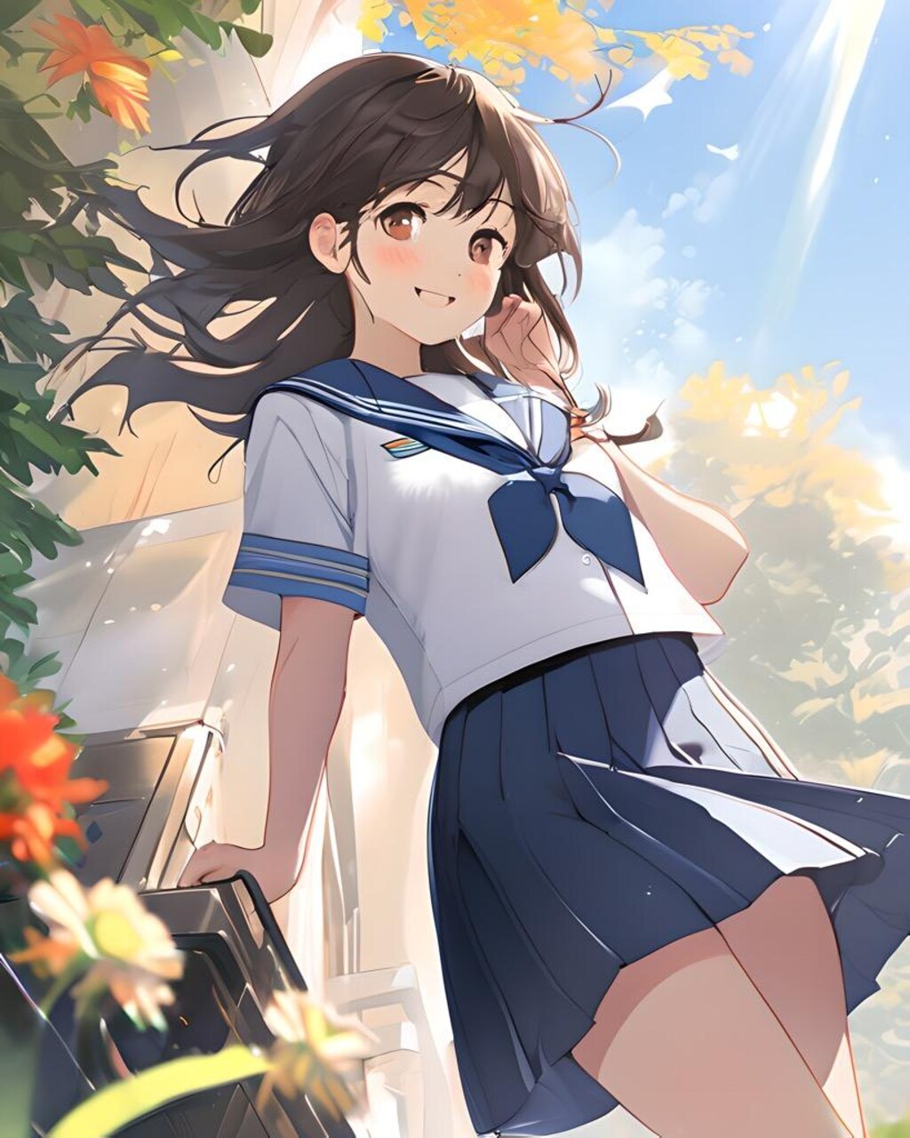 せーラー服の女子高生