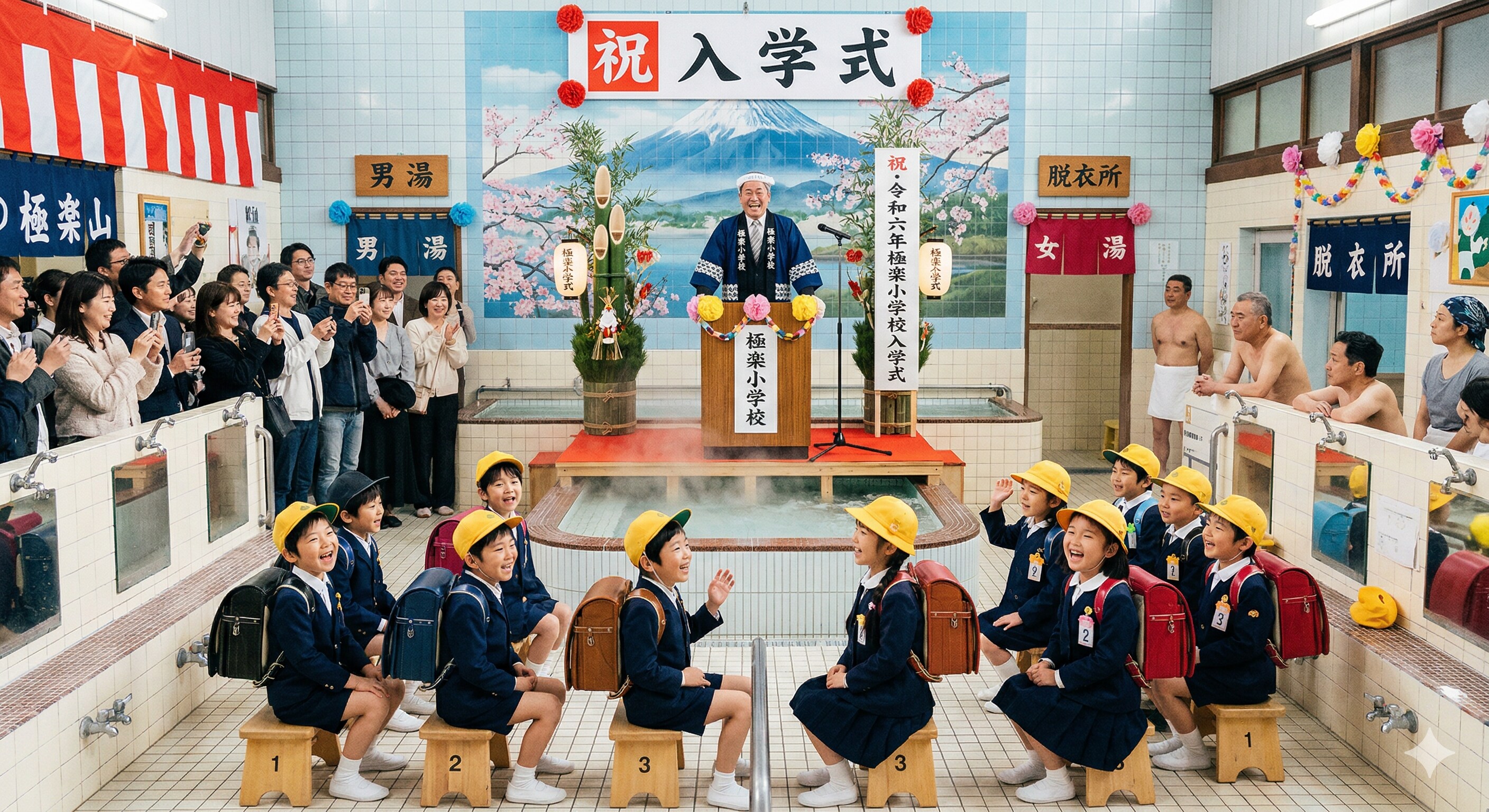 銭湯の小学校入学式