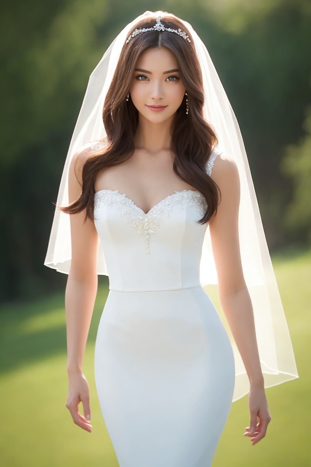 GARNET　の　silk satin organza wedding dress