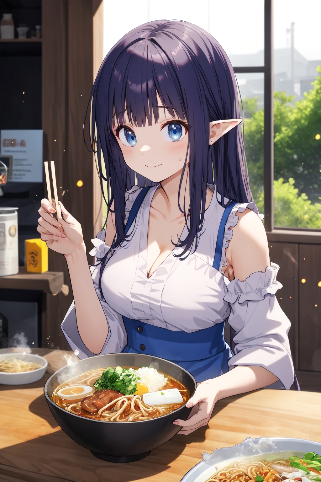 エルフだってラーメン食べますよ | の人気AIイラスト・グラビア