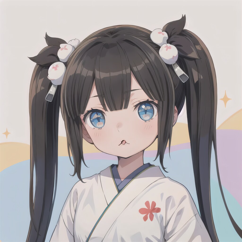 黒髪ツインテのミニキャラ