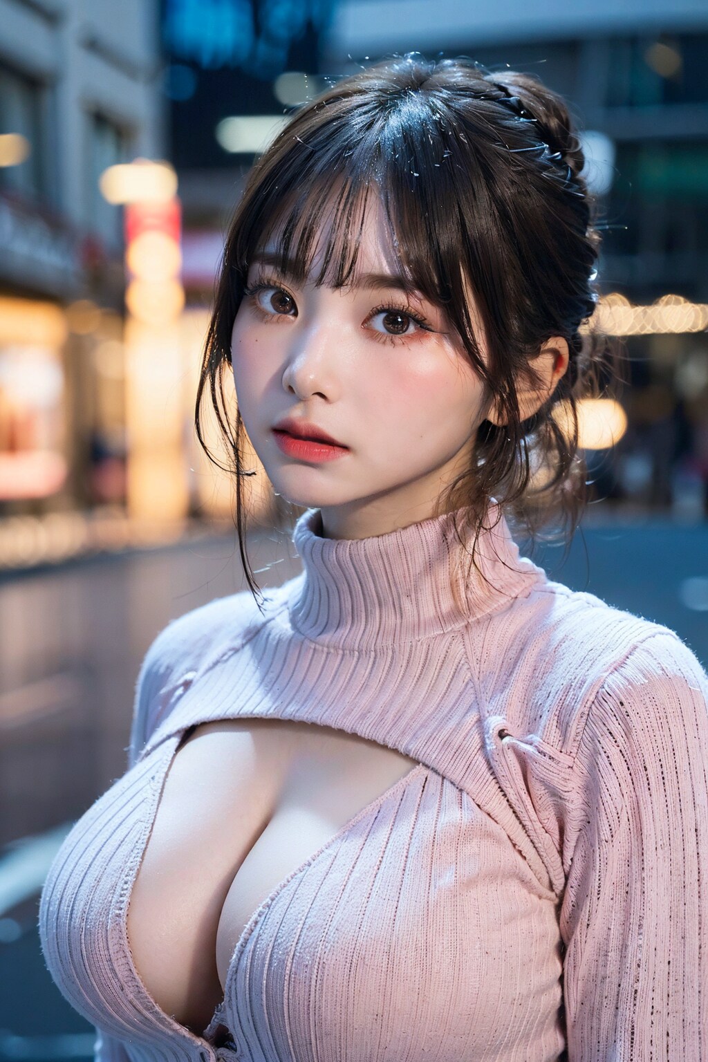 乳見せタートルネック