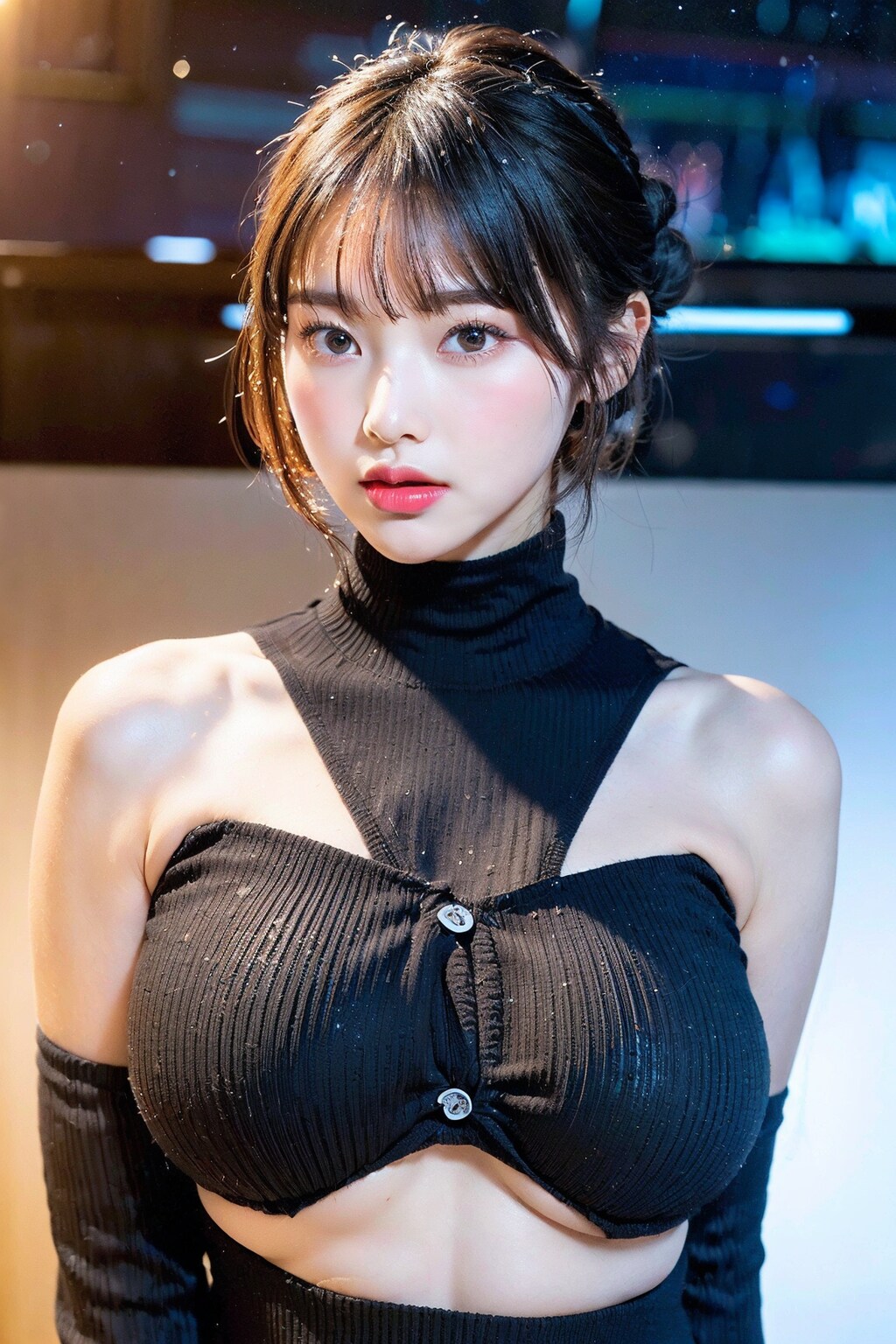 乳見せタートルネック