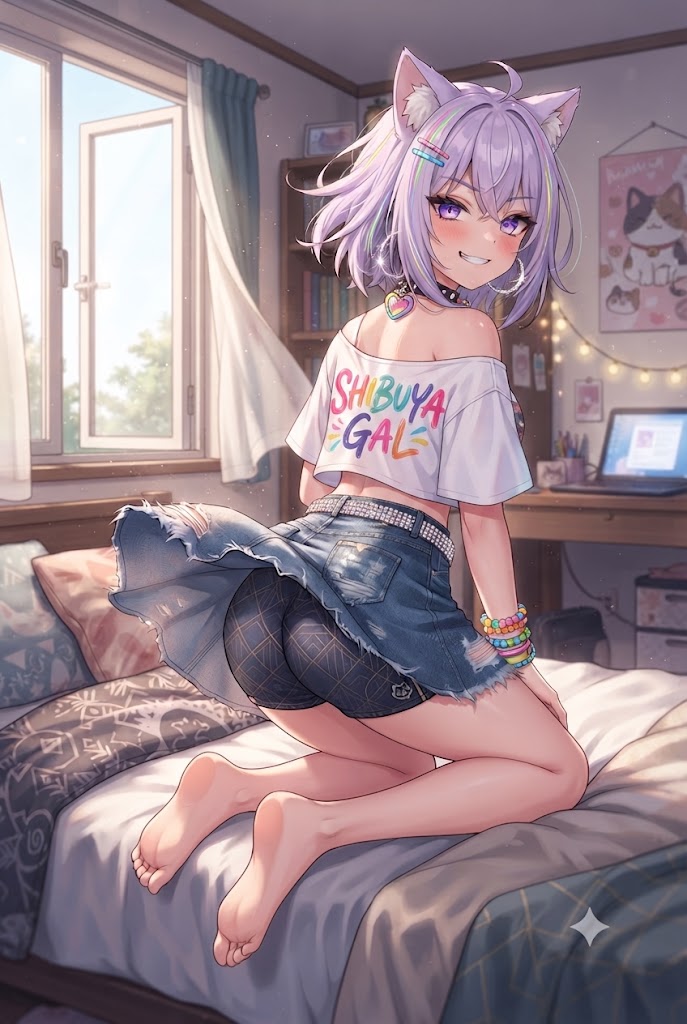 部屋でパンチラギャルのシス