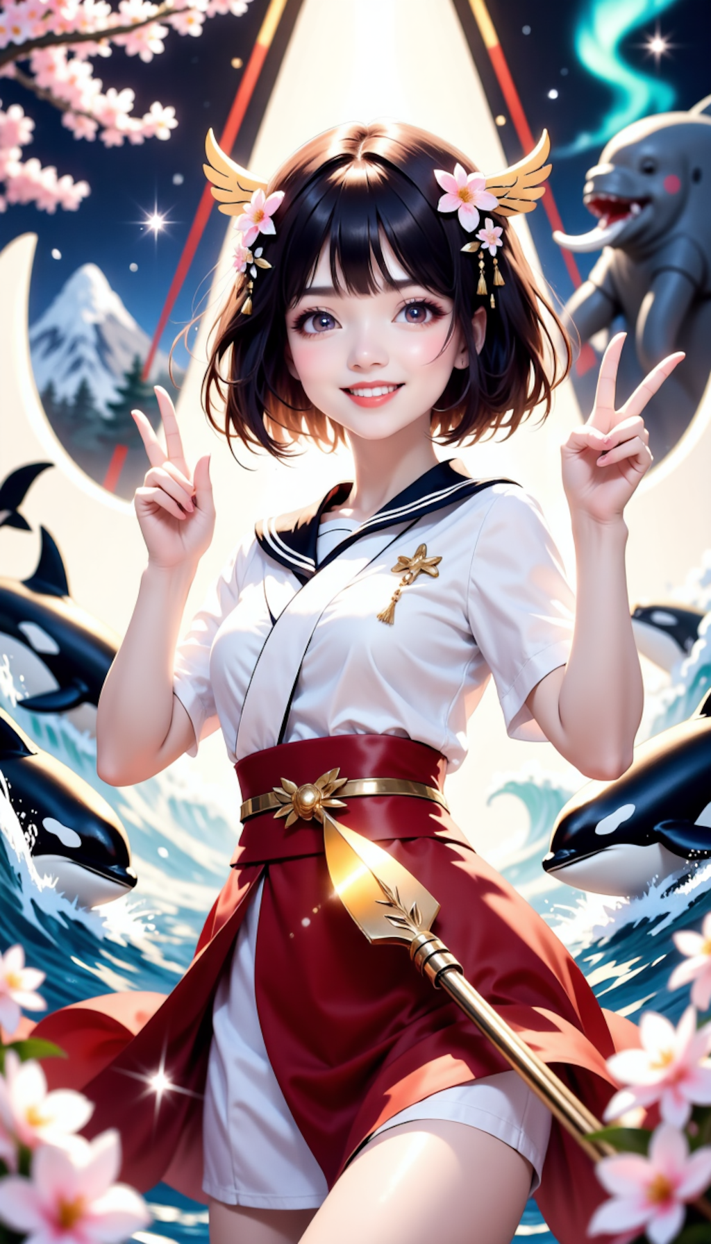 金（K）比羅（P）山（S）４８！センターはあたし！ほかのメンバーはクジラさんたちだけどねー！