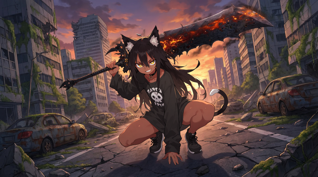 大剣担ぎ -Carrying a greatsword over the shoulder-