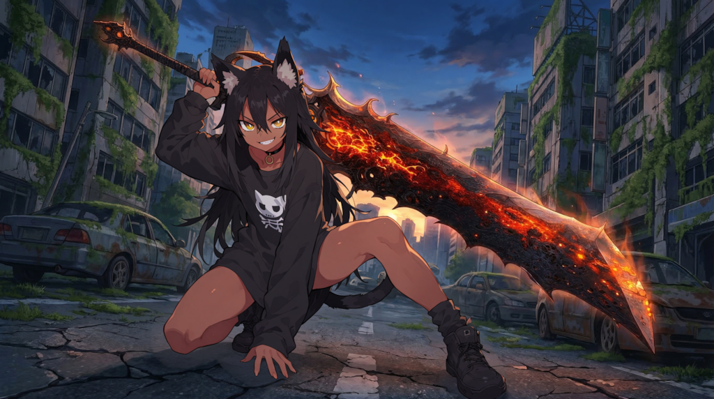 大剣担ぎ -Carrying a greatsword over the shoulder-