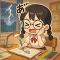 夕立⛈️降ると絵日記が面倒くさい〰︎💢 2枚目
