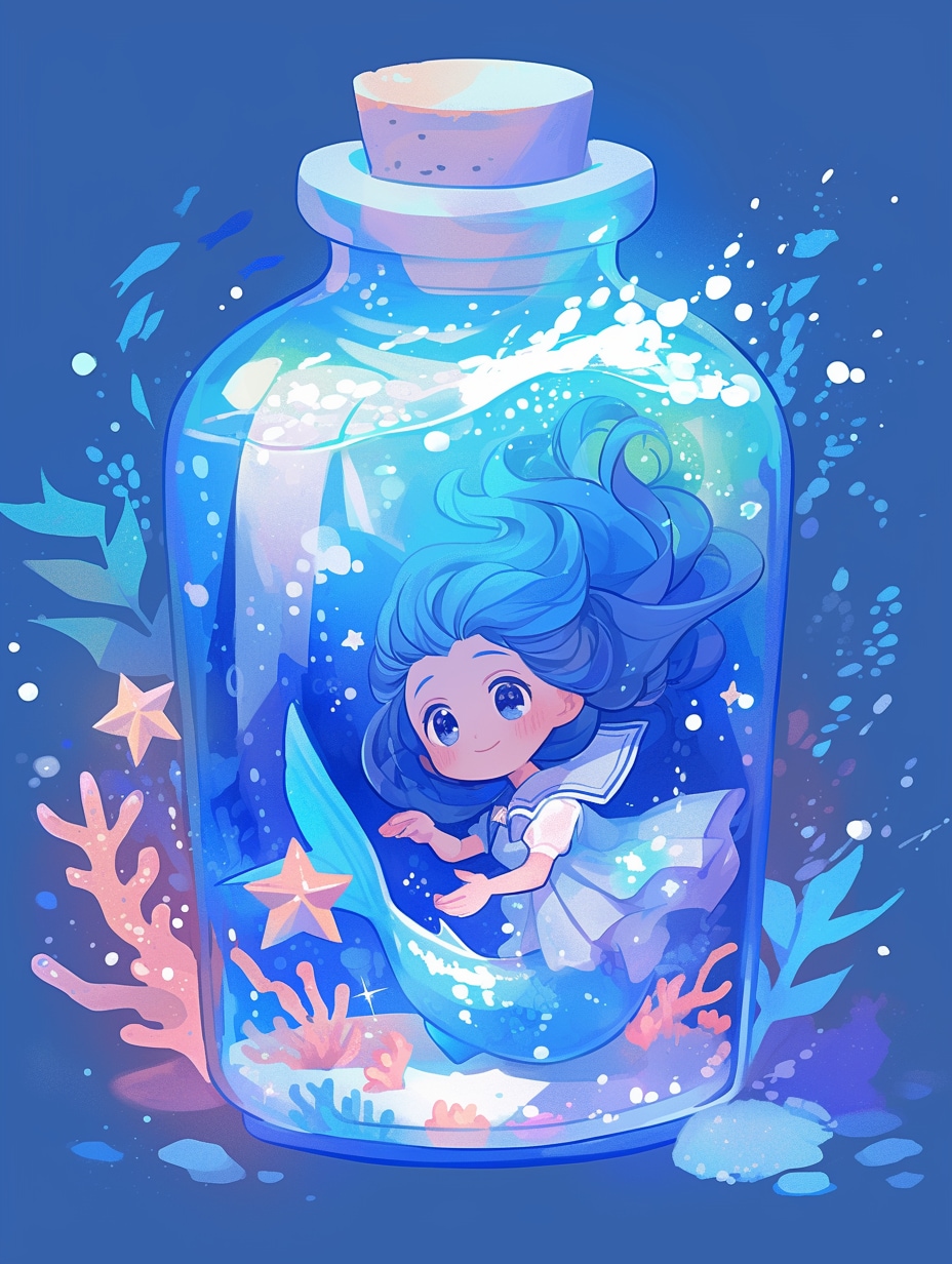 「瓶詰の少女」蒼113 | の人気AIイラスト・グラビア