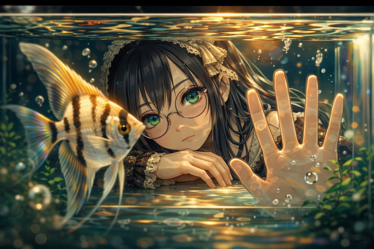 触れられない水面の向こうで | の人気AIイラスト・グラビア