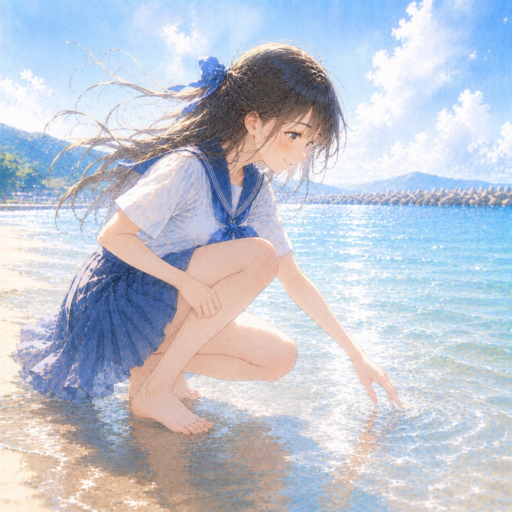 しゃがみ少女