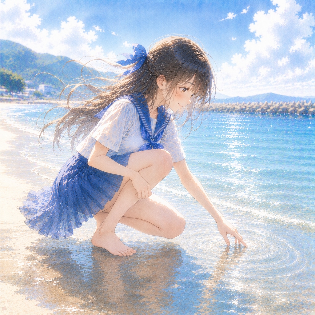しゃがみ少女
